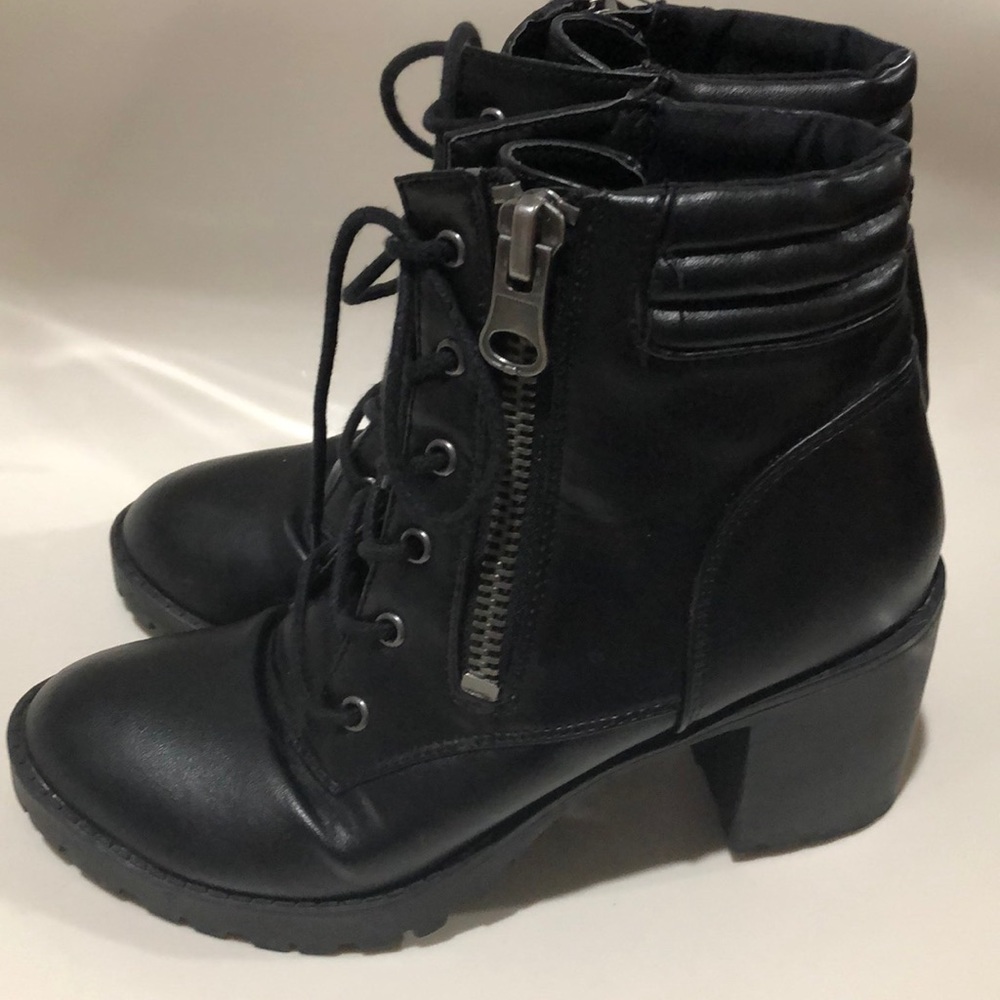 Steve Madden Nydiaa heeled black combat boots - Picture 4 of 8